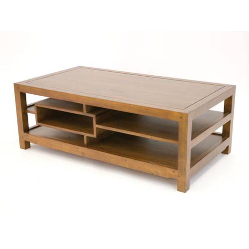 Table Basse Rectangulaire Design Bois Massif Fjord - Exotique