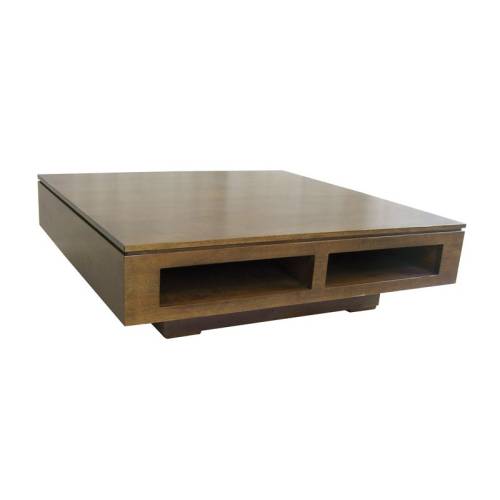 Table Basse Carrée Avec Rangement Bois Massif Montréal - Contemporain