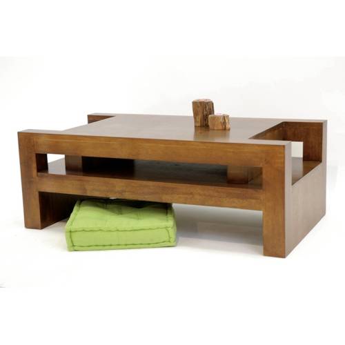 Table Basse Rectangulaire Bois Massif Oméga - Contemporain