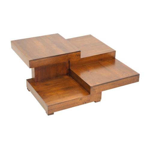 Table Basse Escalier Bois Massif Oméga - Contemporain