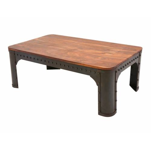 Table Basse Rectangulaire Loft Palissandre - meuble style industriel