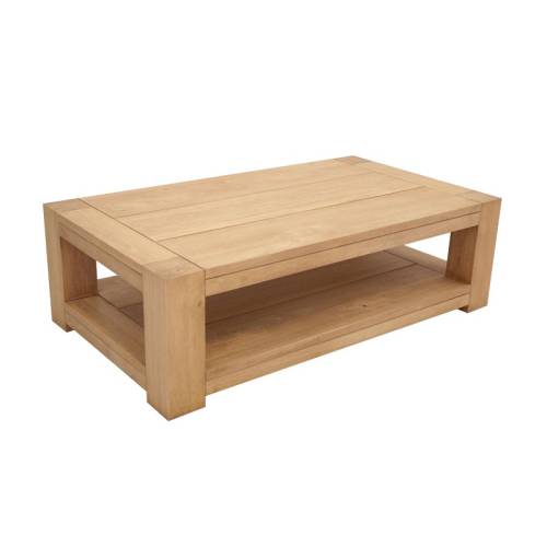 Table Basse Rectangulaire Design Bois Massif Moka - Contemporain
