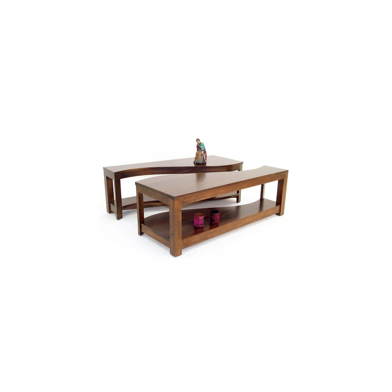 Table Basse Vague Oceania Hévéa - meuble style colonial