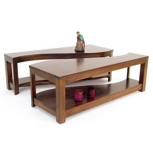 Table Basse Vague Oceania Hévéa - meuble style colonial