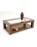 Table Basse Vitrée Omega Hévéa - meuble style design