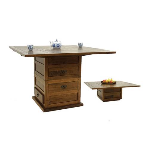 Table Carrée Multifonction Bois Massif Oméga - Contemporain