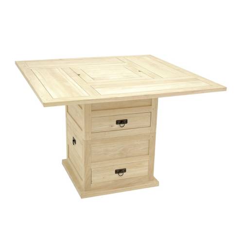 Table Carrée Multifonction Bois Massif Oméga - Contemporain