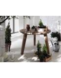 Table De Repas Ronde Greenface Teck Recyclé - jardin style exotique