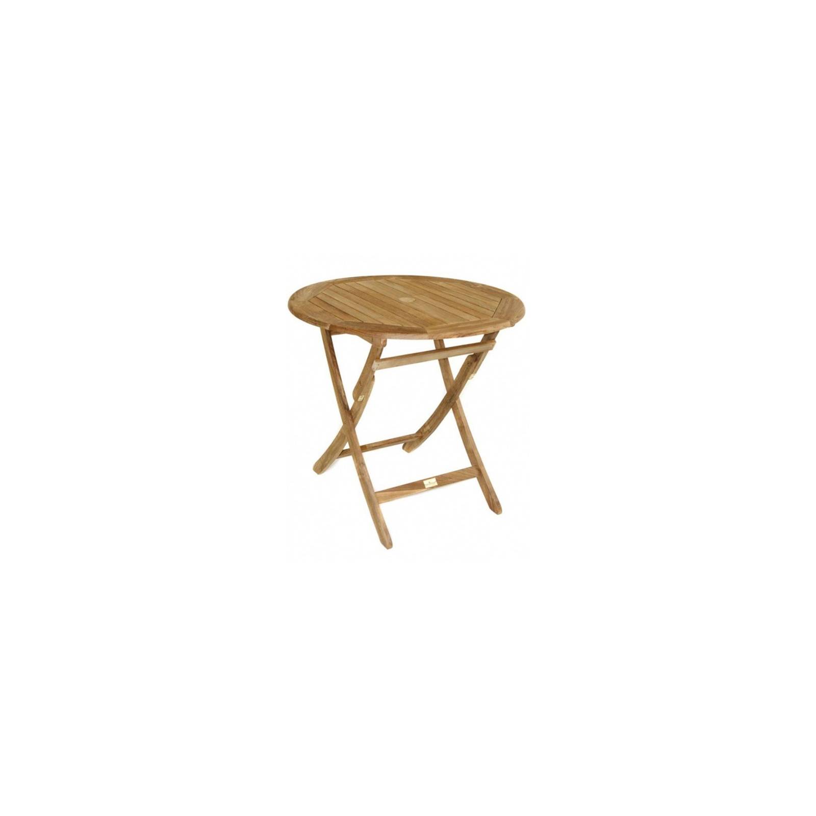 Table De Repas Ronde Pliante Taman Teck Recyclé - meuble de jardin
