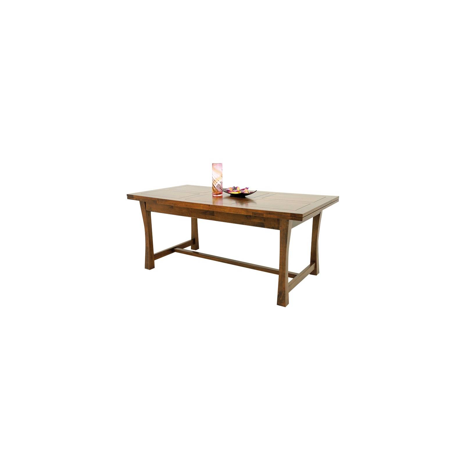Table Repas + Rallonges Chine Hévéa - meuble bois exotique