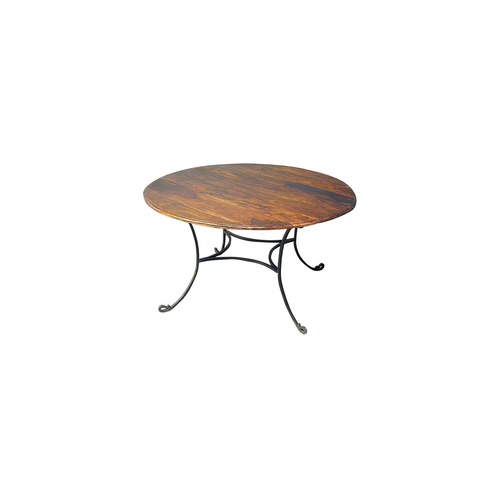 Table Ronde Fer forgé et Palissandre - meuble style romantique