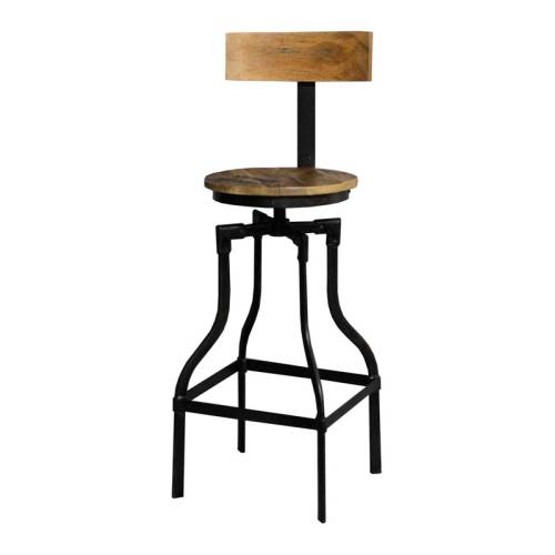 Tabouret De Bar Factory Acacia - meuble style industriel