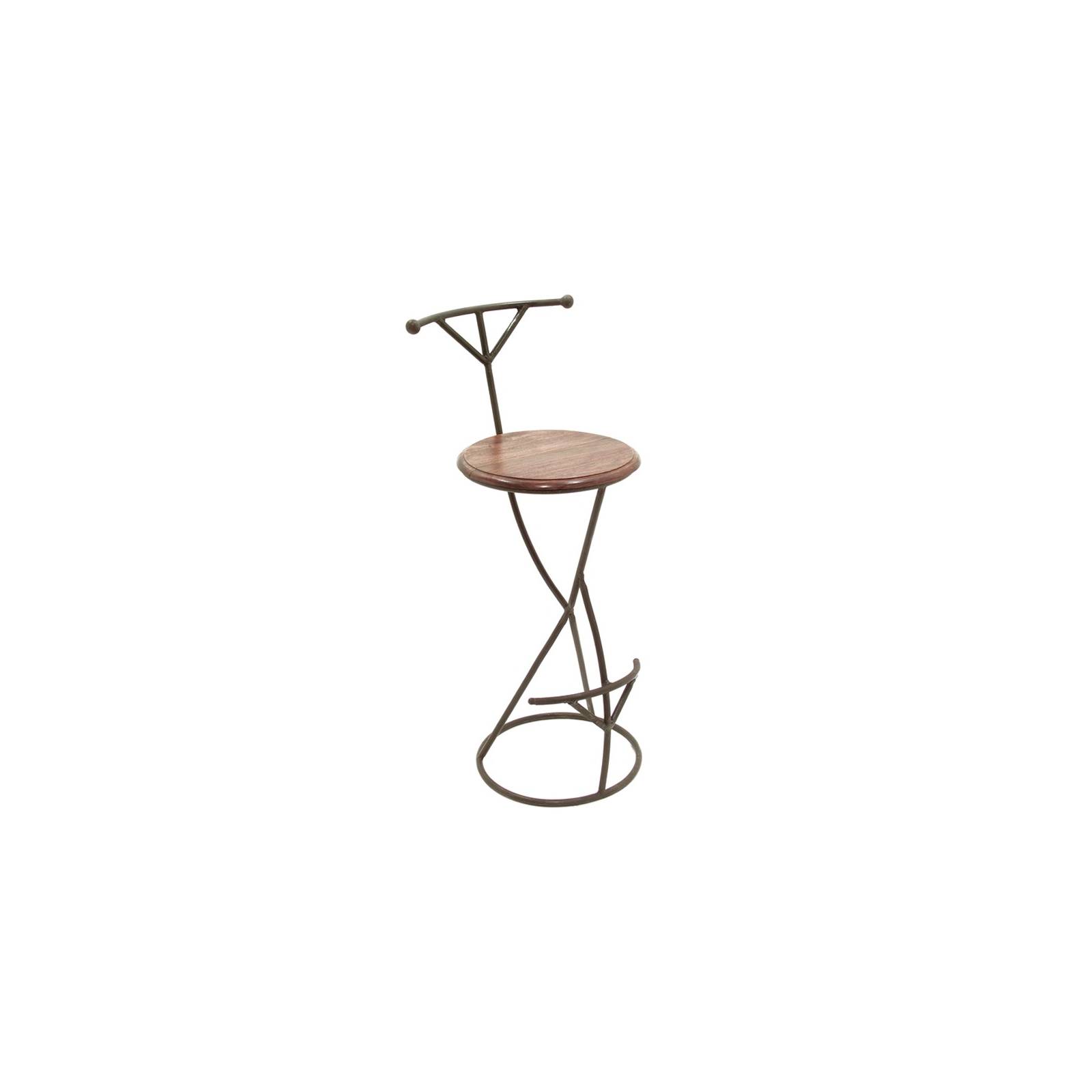 Tabouret de Bar Design Fer forgé et Palissandre - meuble style romantique