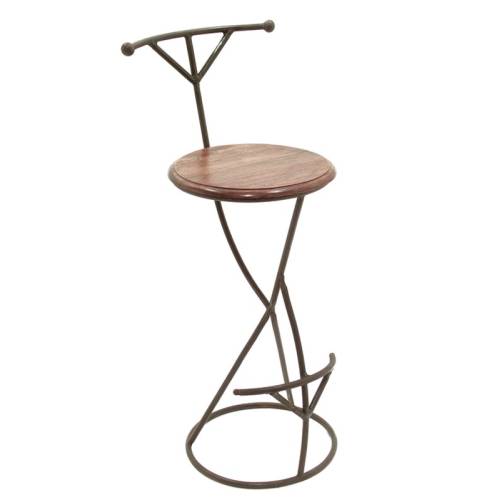 Tabouret de Bar Design Fer forgé et Palissandre - meuble style romantique