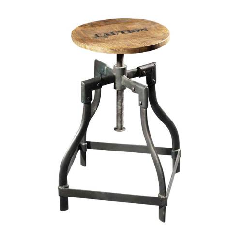 Tabouret Factory Acacia - meuble style industriel