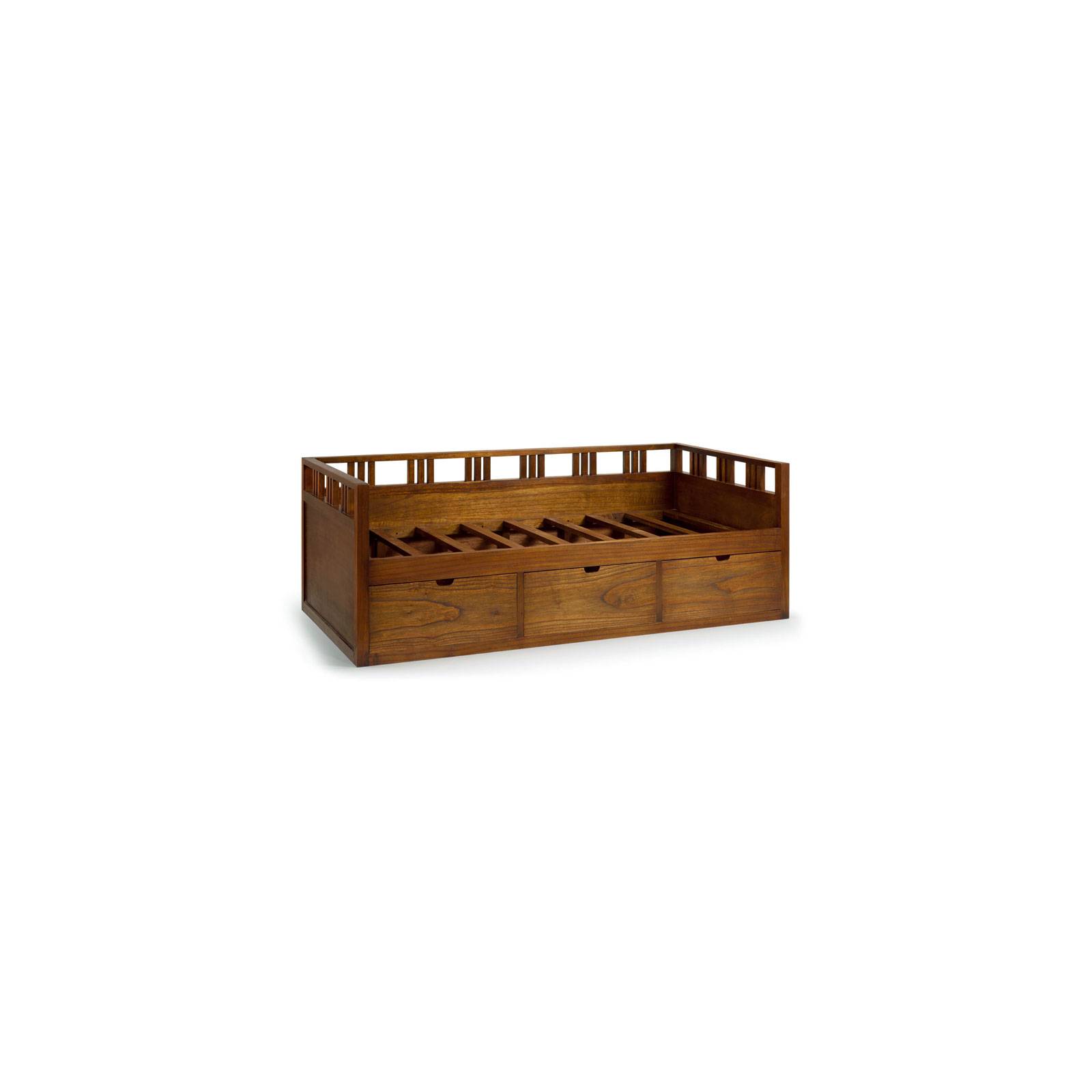 Lit Une Personne Trois Tiroirs - déco style colonial