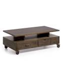 Table Basse Roulettes Industrial Mindy Massif