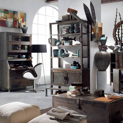 Esprit industriel. Meuble Tv Petit Modèle Industrial Mindy