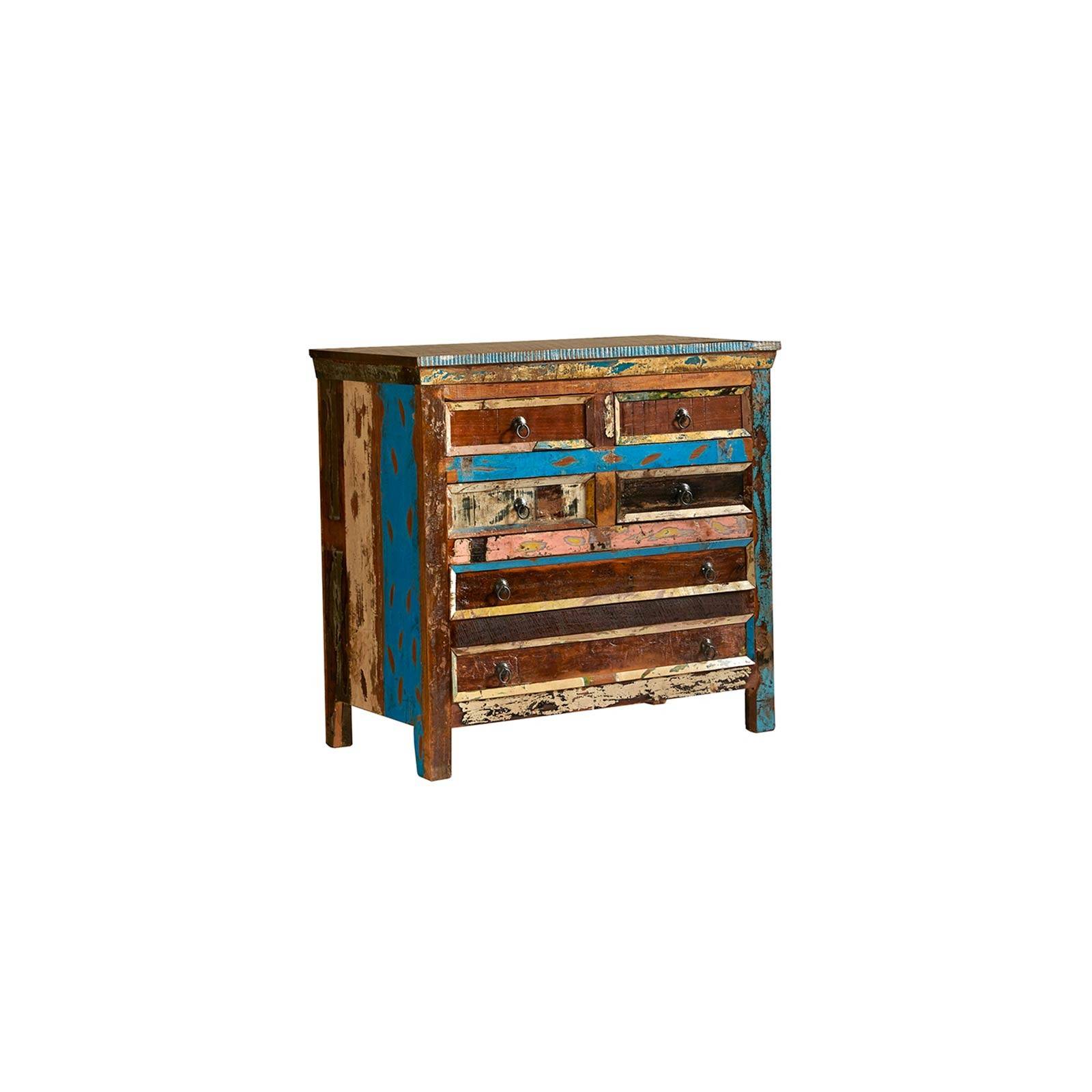 Commode Teck Origine. Meuble de rangement en bois recyclé.