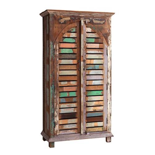 Armoire Teck Origine. Meuble de rangement en bois recyclé.