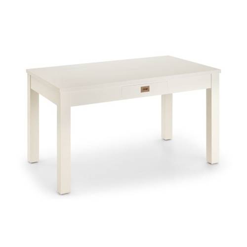 Table de repas blanche 2 tiroirs Sydney Acajou - Classique chic