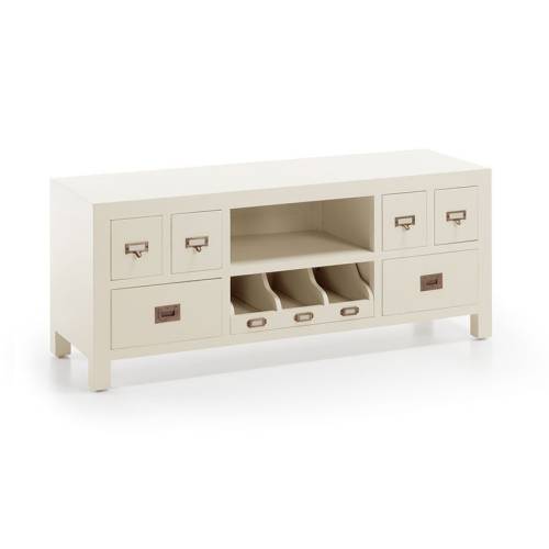 Petit Meuble Tv blanc Sydney Acajou - Classique chic