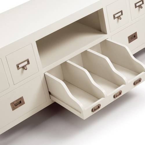 Petit Meuble Tv blanc Sydney Acajou - Classique chic