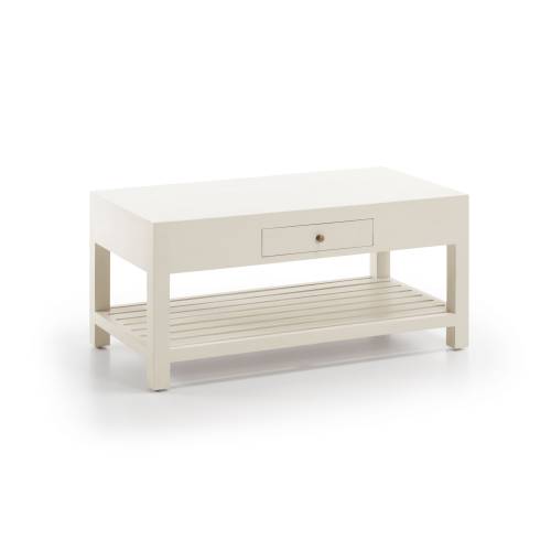Table basse rectangulaire blanche Sydney Acajou - Classique chic