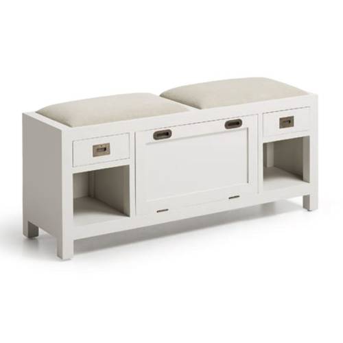 Banc meuble à chaussures Sydney Acajou - Classique chic