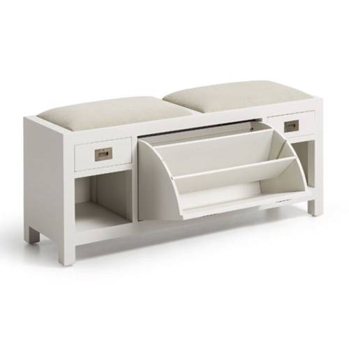 Banc meuble à chaussures Sydney Acajou - Classique chic