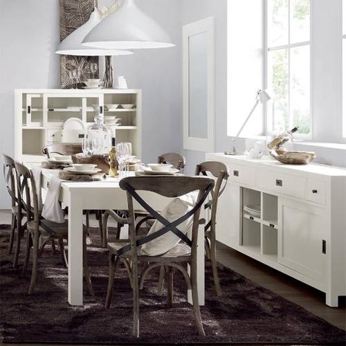 Table de Chevet Blanche Sydney Acajou - Classique chic