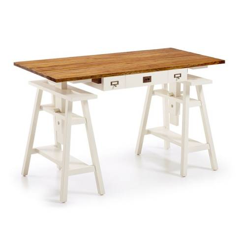 bureau réglable en hauteur - Sydney Acajou - Classique chic