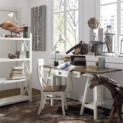 bureau réglable en hauteur - Sydney Acajou - Classique chic