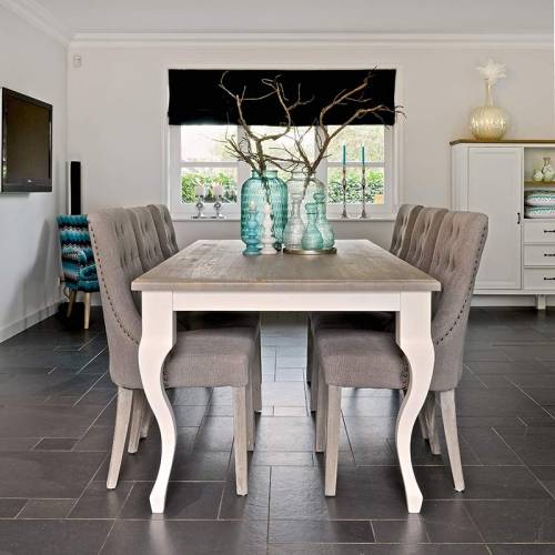 Table rectangulaire tradition 200 cm Victoria Pin - Classique chic
