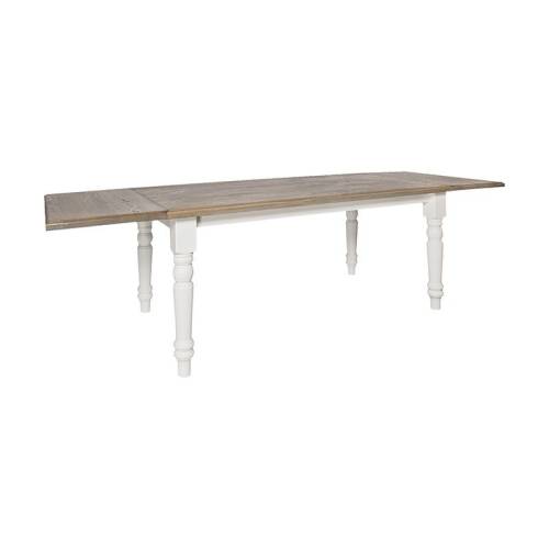 Table de salle rallonge pieds tournés Victoria Pin - Classique chic