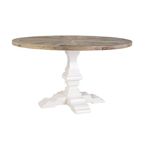 Table ronde pied central monastère Victoria Pin - Classique chic