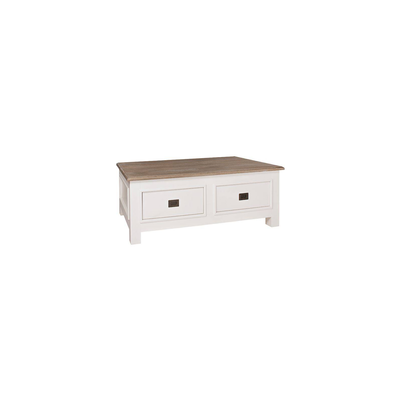 Table basse rectangulaire 2T Victoria Pin Massif - Meuble style classique