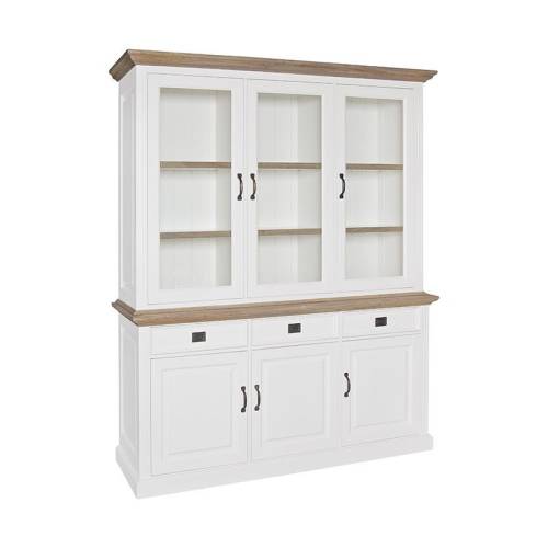 Buffet vaisselier bois massif Victoria Pin - Classique chic