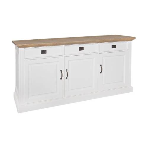 Buffet bas bois massif Victoria Pin - Classique chic