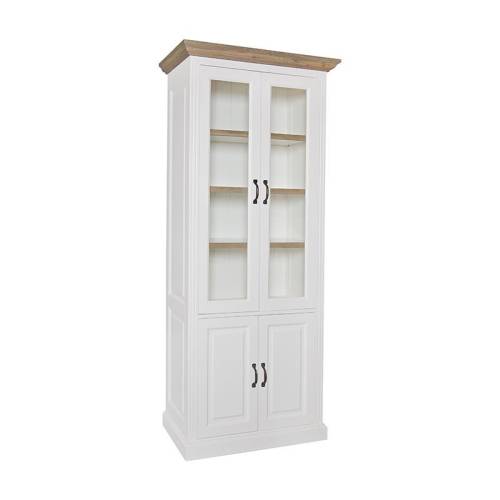 Vitrine 4 portes bois massif Victoria Pin - Classique chic