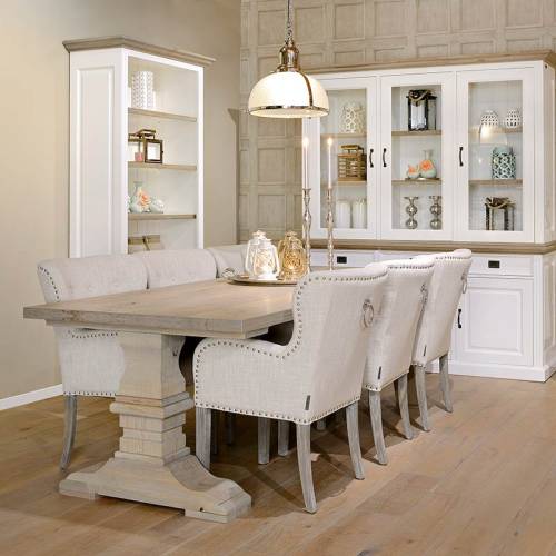 Buffet vaisselier bois massif Victoria Pin - Classique chic