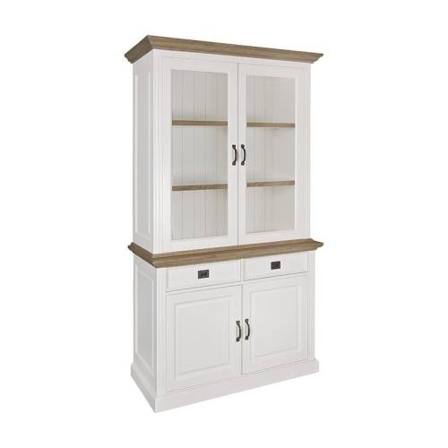 Buffet vaisselier PM bois massif Victoria Pin - Classique chic