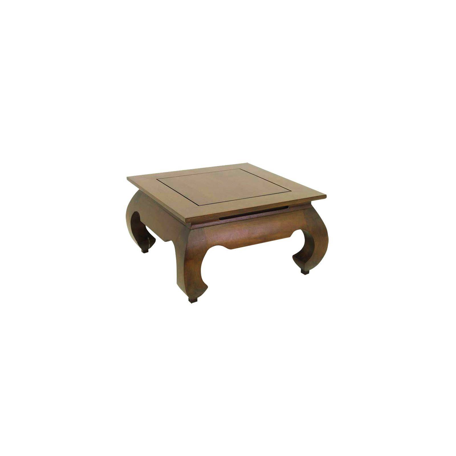 Table Basse Carrée Opium Chine Hévéa Massif - table de salon opium