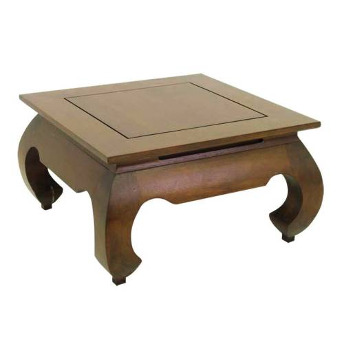 Table Basse Opium Carrée Bois Massif Chine - Exotique