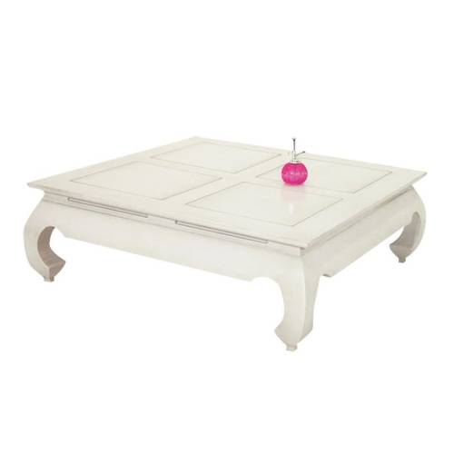 Grande Table Basse Carrée Opium Bois Massif Chine - Exotique