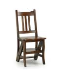 Chaise escabeau Colonial Acajou Massif - chaise en bois exotique