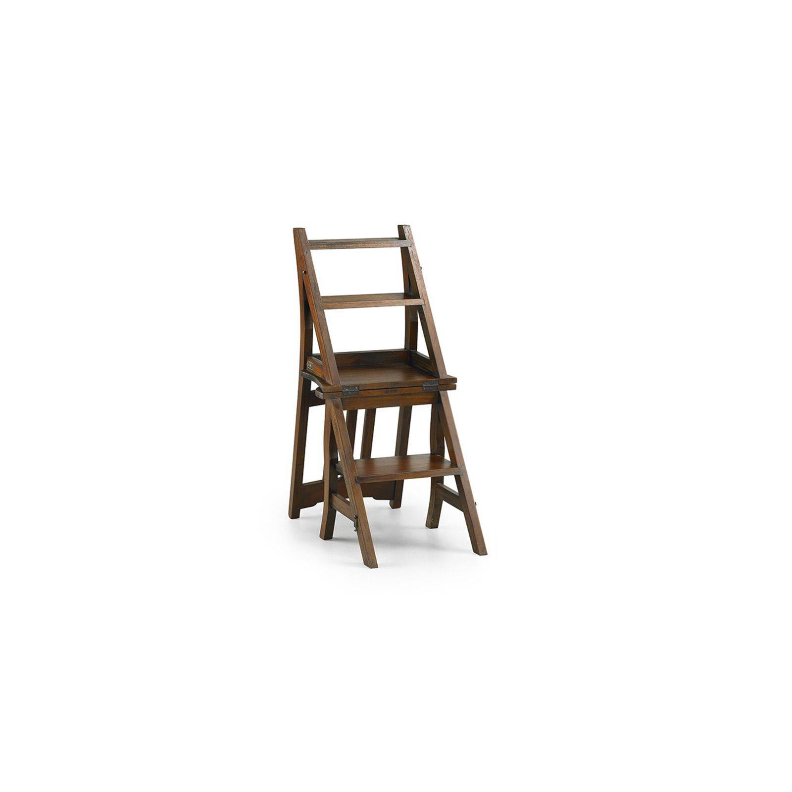 Chaise escabeau Colonial Acajou Massif - chaise escabeau