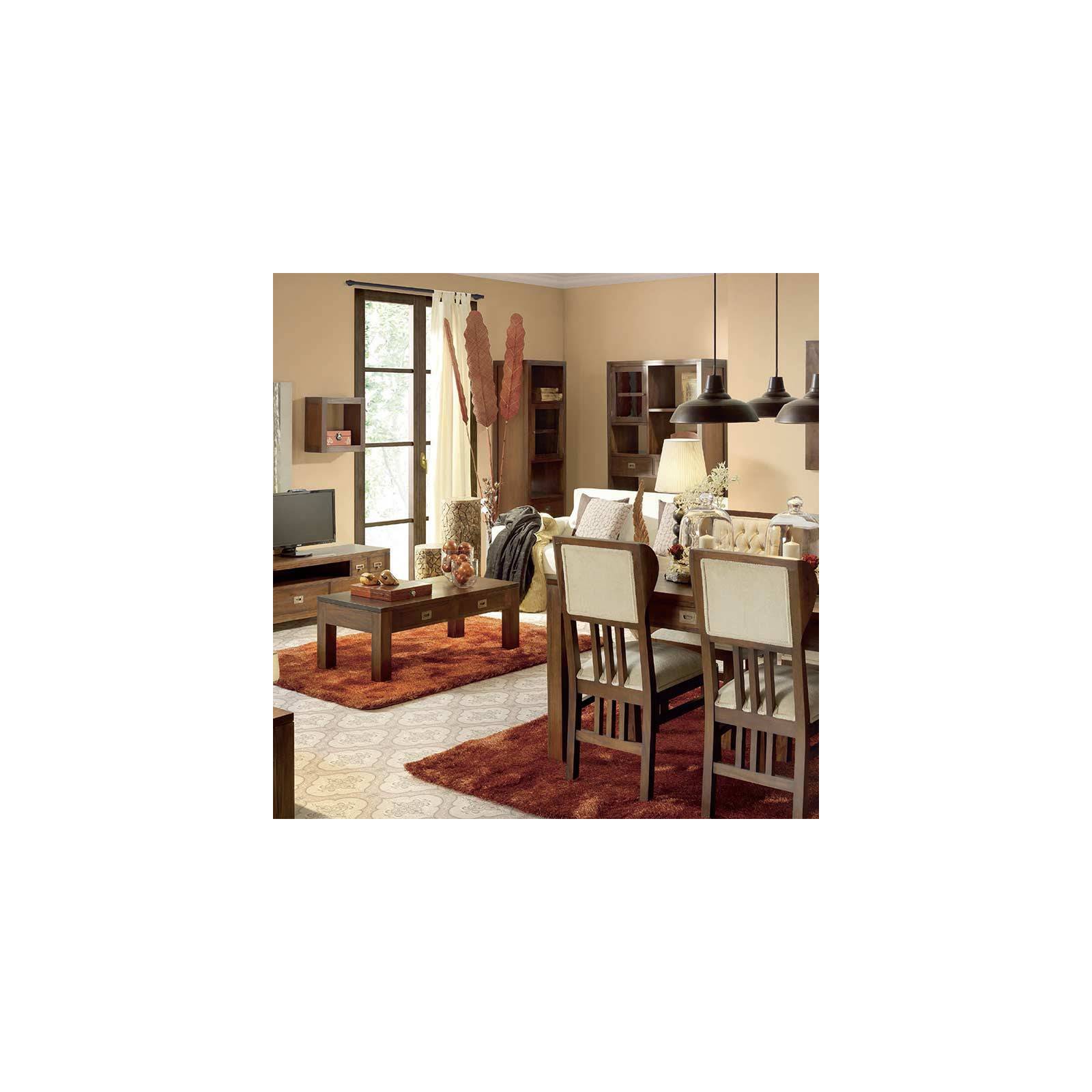 Table de salle à rallonge Colonial Acajou Massif - mobilier ethnique