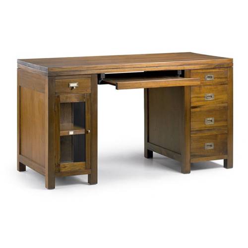 Bureau rangements Colonial Acajou Massif - meuble en bois exotique