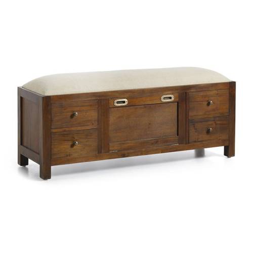 Banc meuble à chaussures Acajou Colonial - Exotique